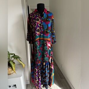 Johnny Was Multicolor Patchwork maxi dress XS